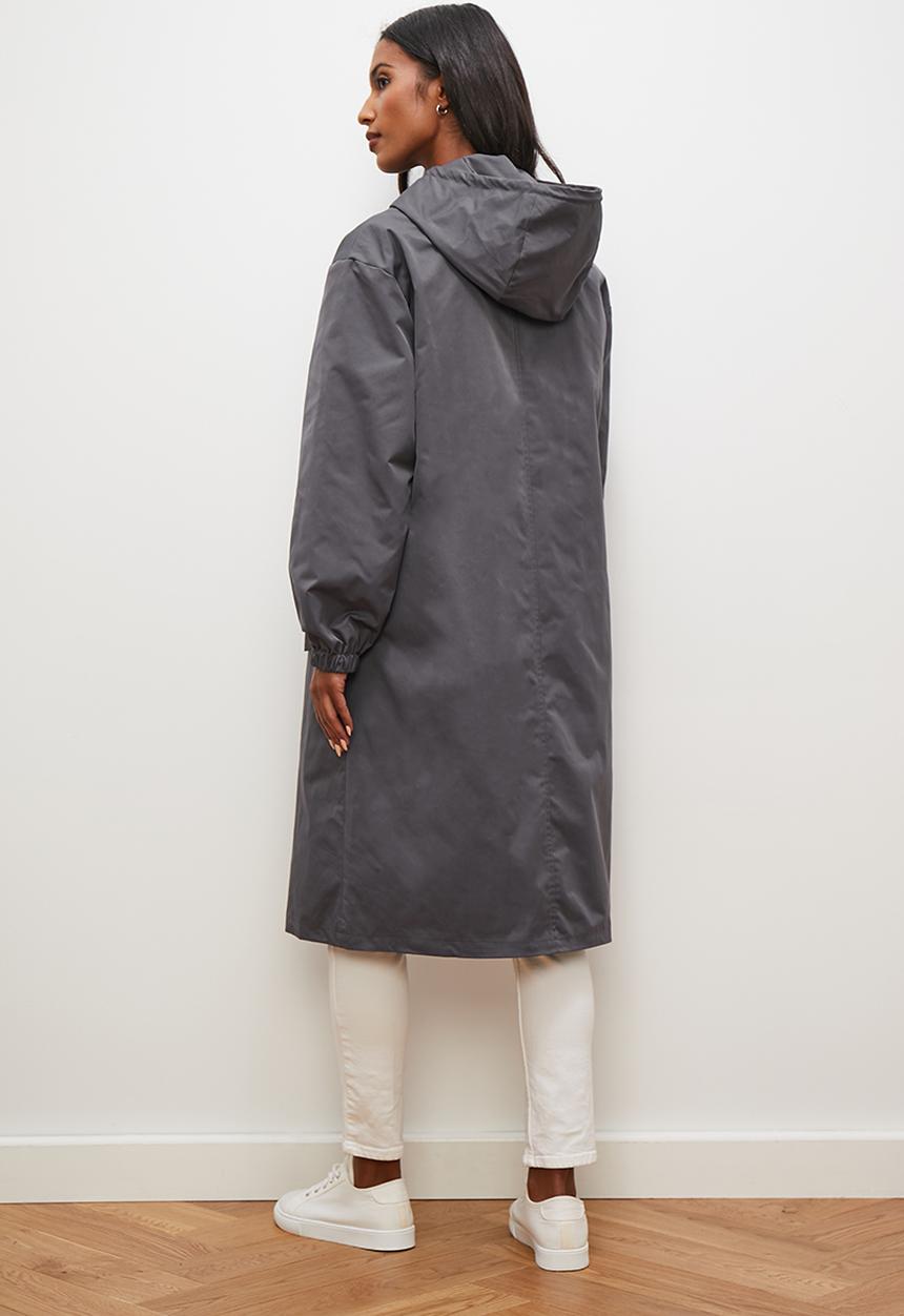 edit - Hooded trench - grey