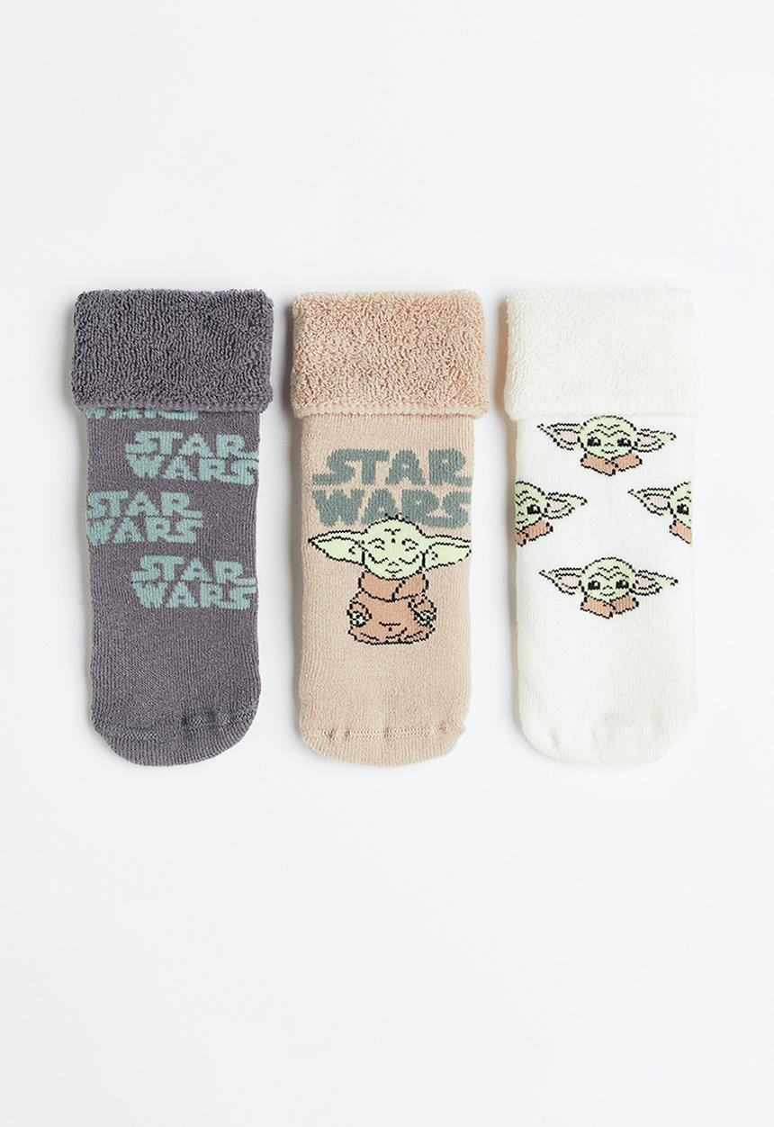 H&M - 3-Pack terry socks - grey/the mandalorian