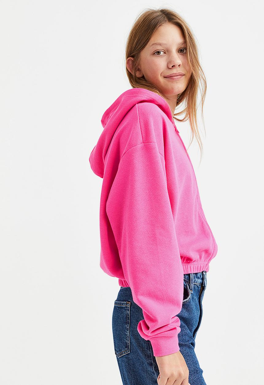 H&M - Oversized zip-through hoodie - cerise
