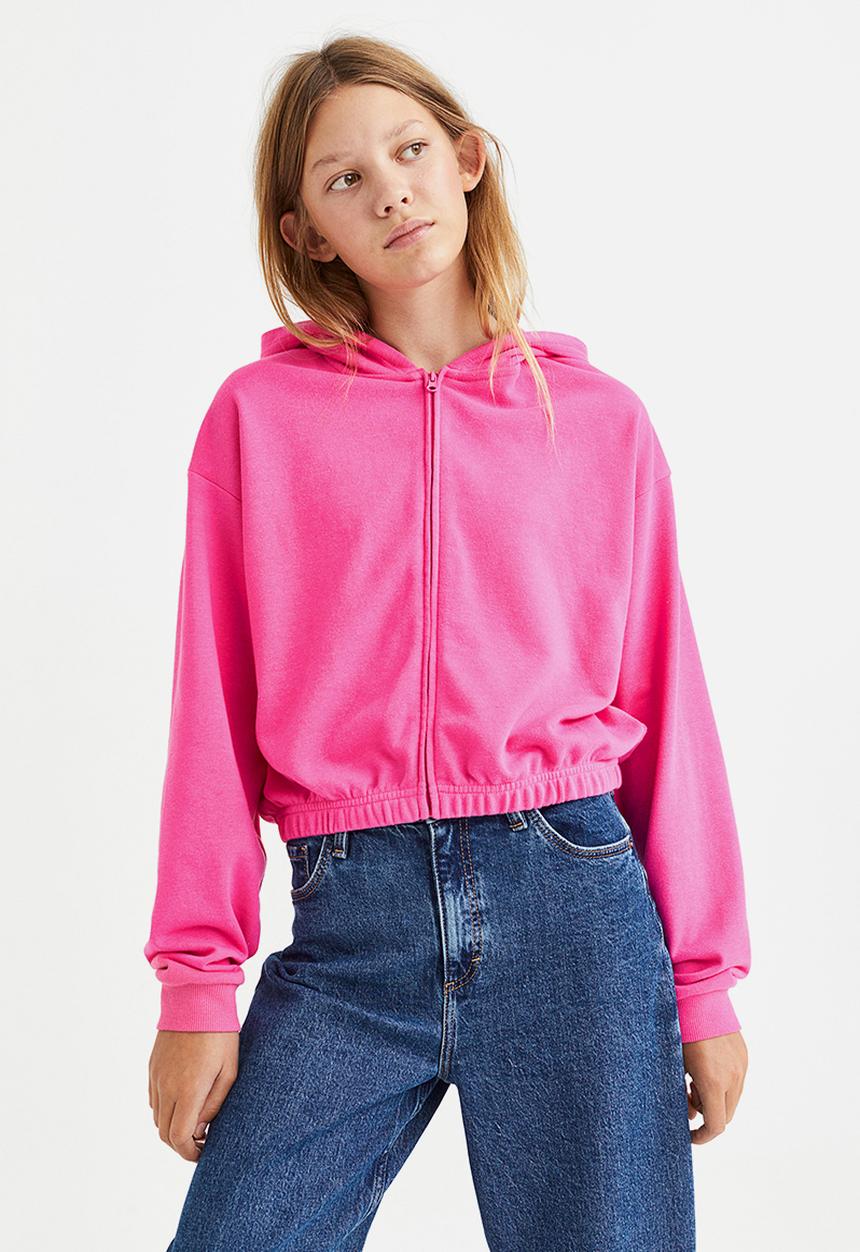H&M - Oversized zip-through hoodie - cerise