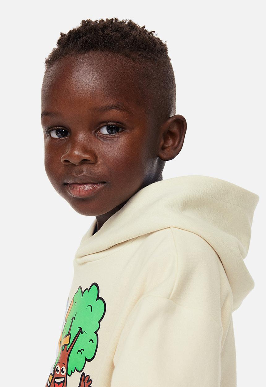 H&M - Printed hoodie - cream/photosynthesis