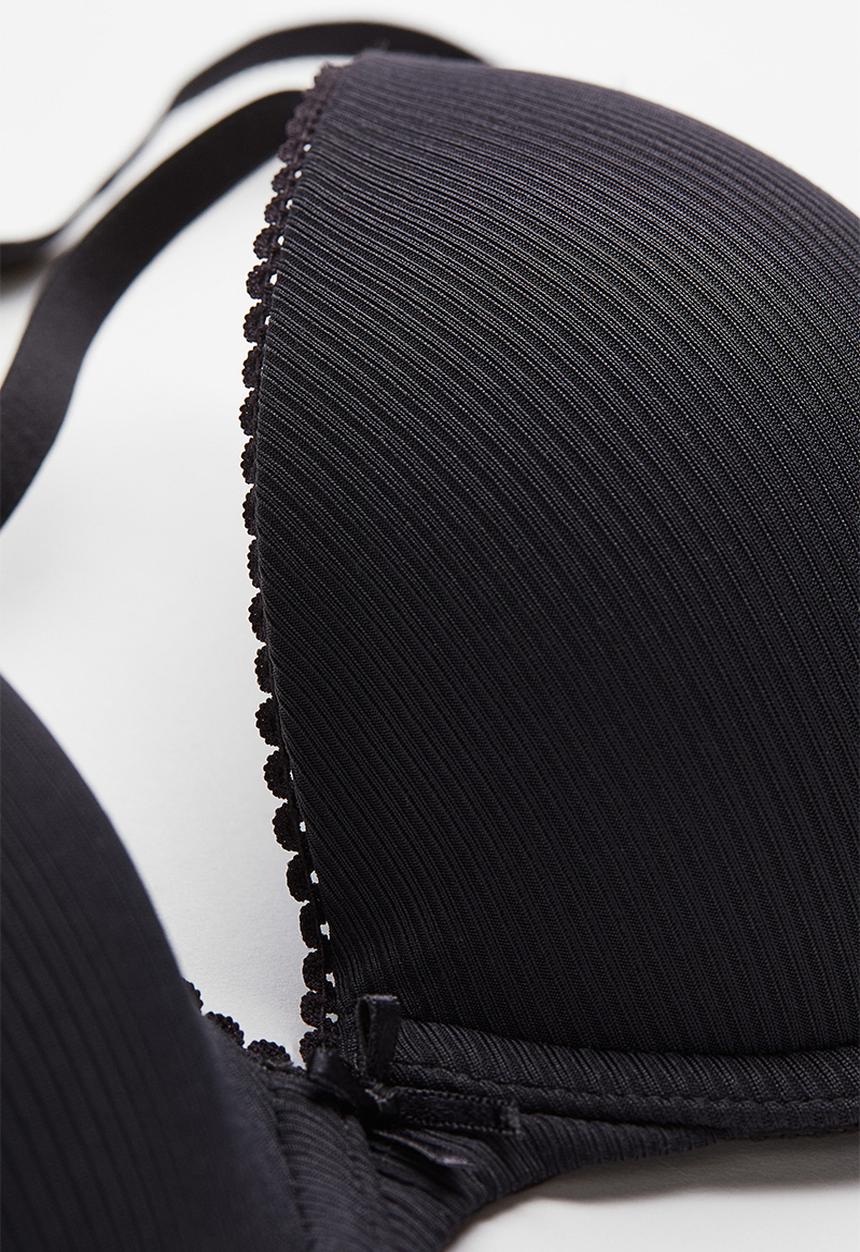 H&M - Padded underwired bra - dark grey