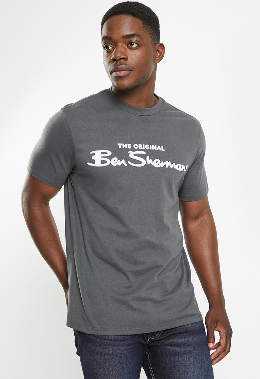 Ben Sherman - Signature tee-shirt flock print - dark charcoal