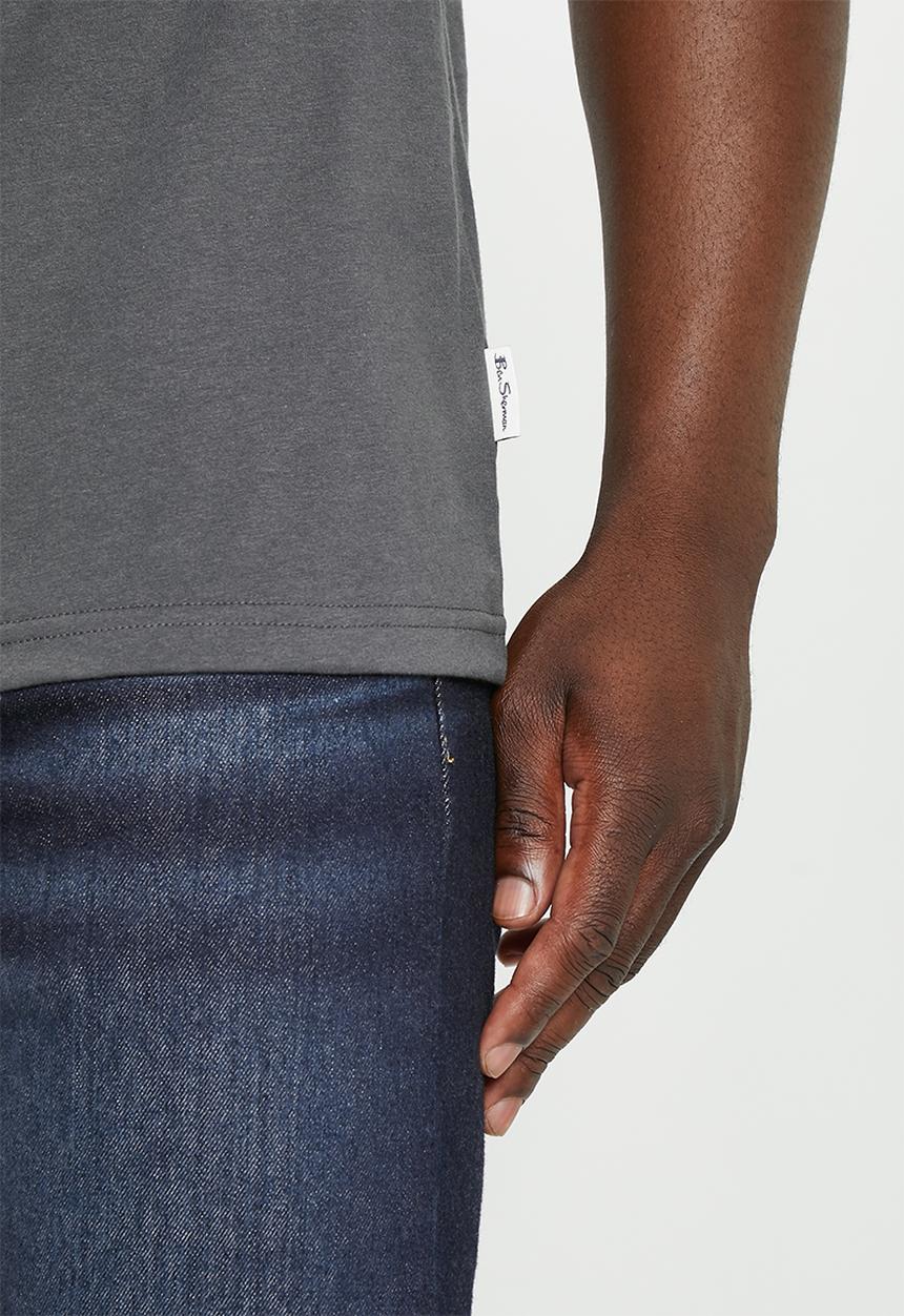 Ben Sherman - Signature tee-shirt flock print - dark charcoal