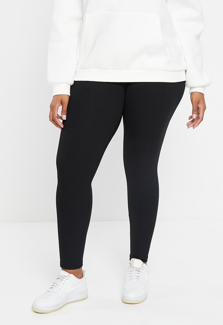 Trendyol - Plus knitted detail leggings - black