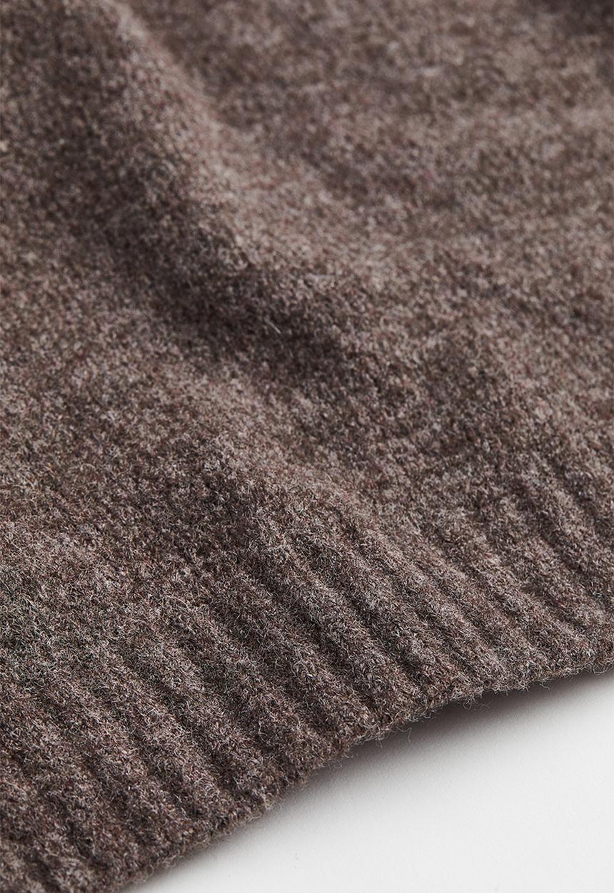 H&M - Fine-knit cropped sweater vest - brown marl