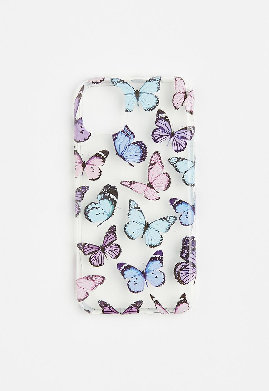 H&M - Printed iphone case - transparent/butterflies