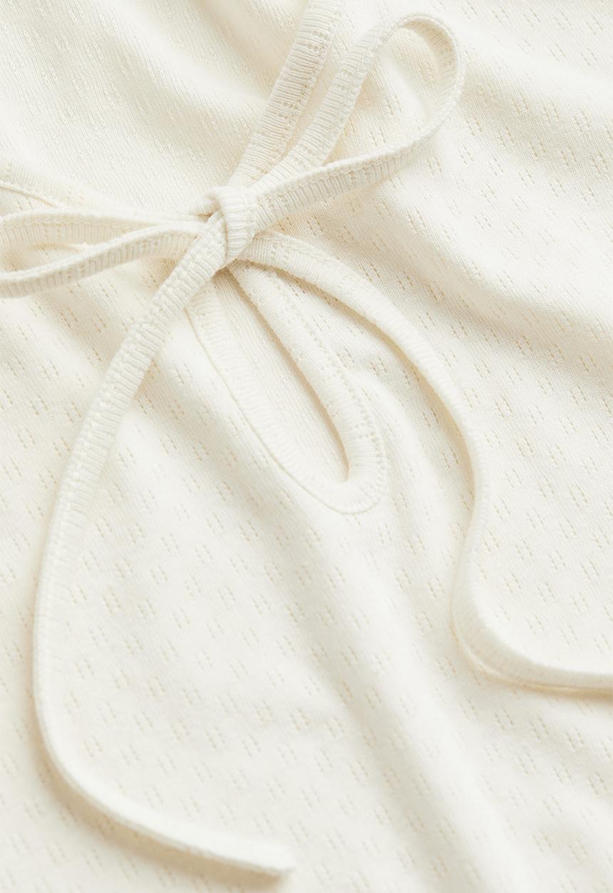 H&M - Pointelle jersey top - cream