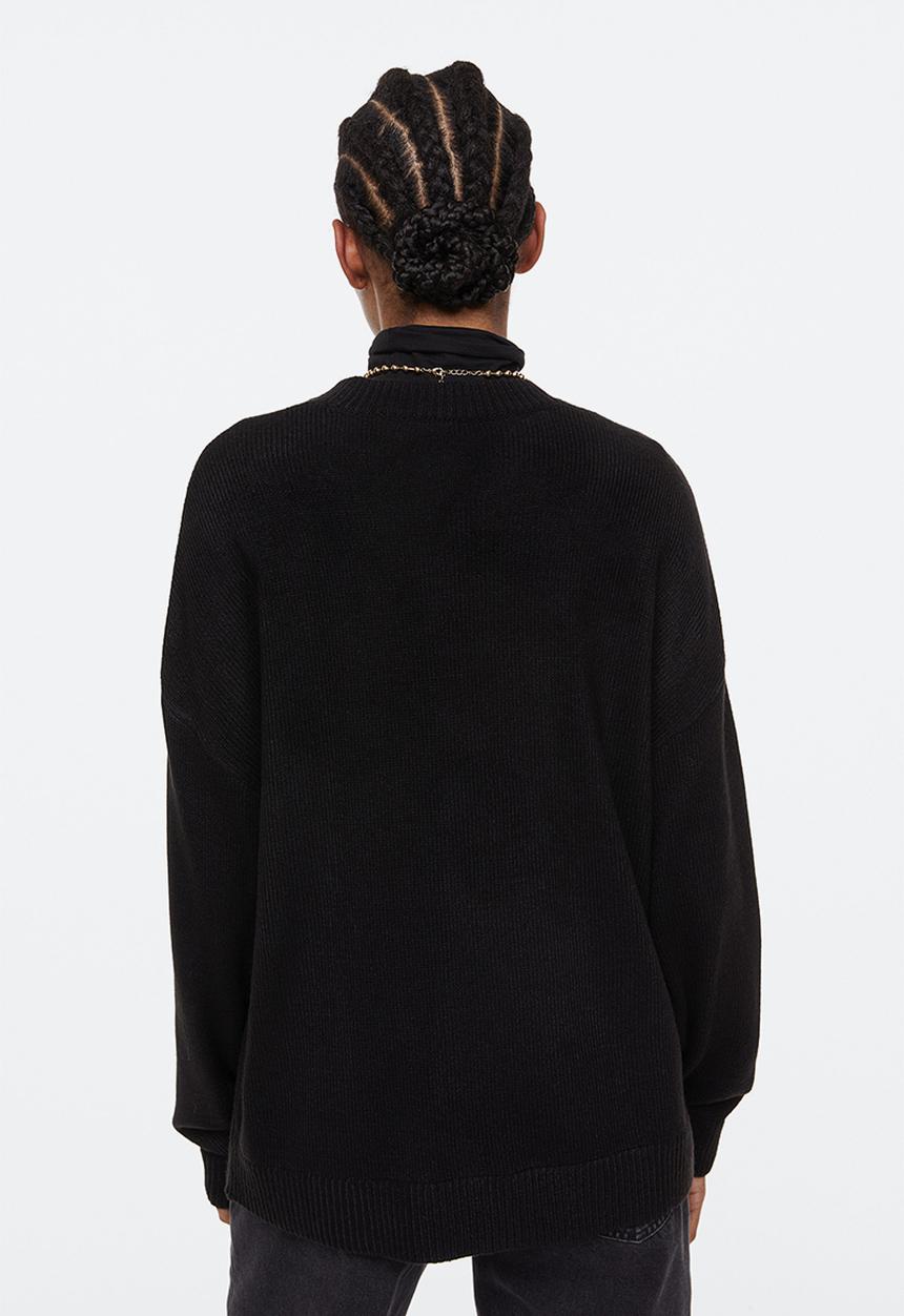 H&M - Jacquard-knit jumper - black/nirvana