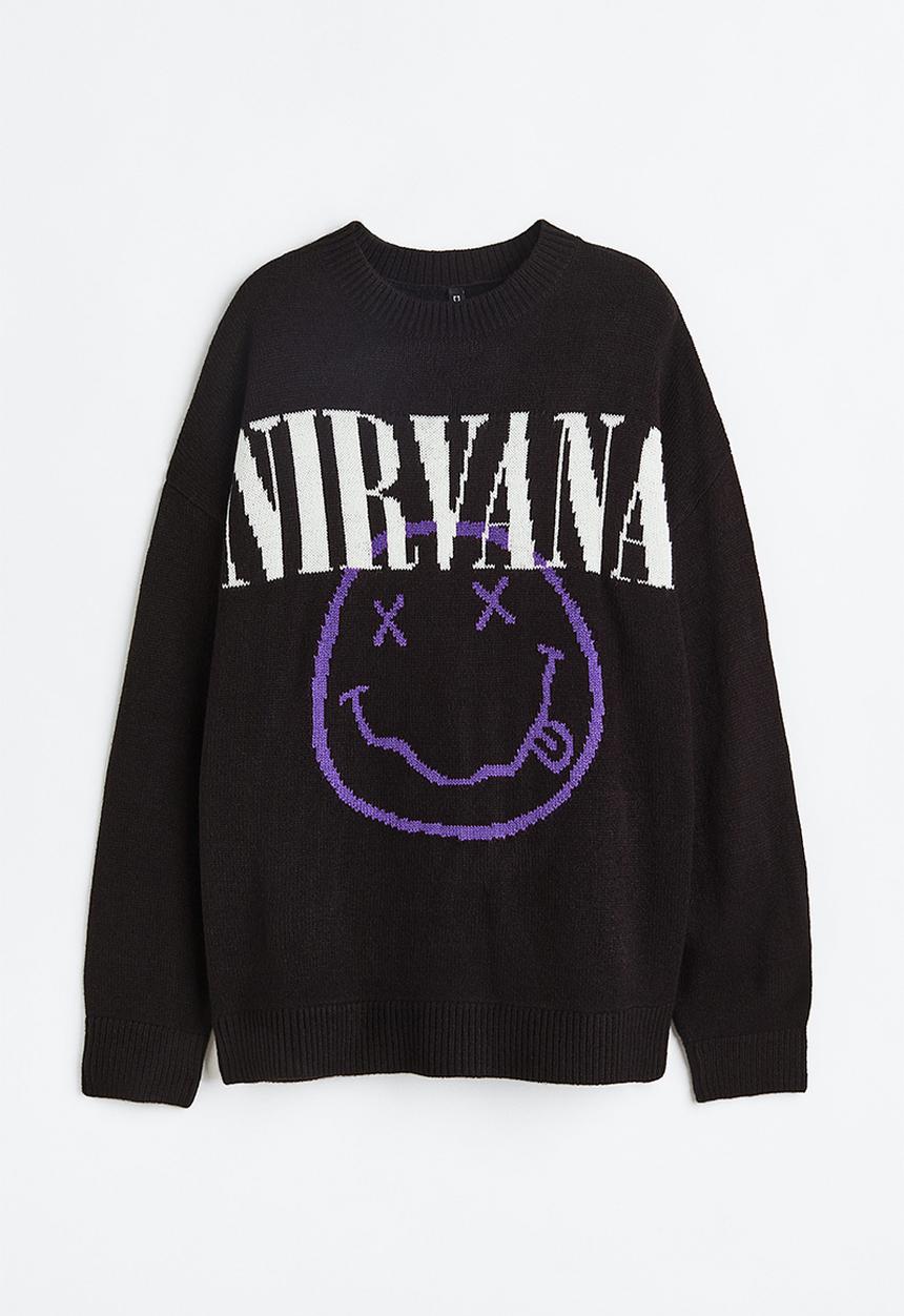 H&M - Jacquard-knit jumper - black/nirvana