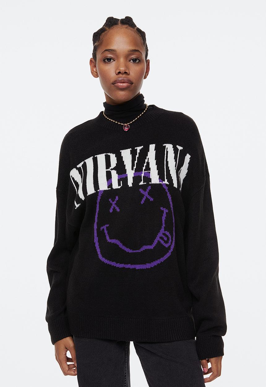 H&M - Jacquard-knit jumper - black/nirvana