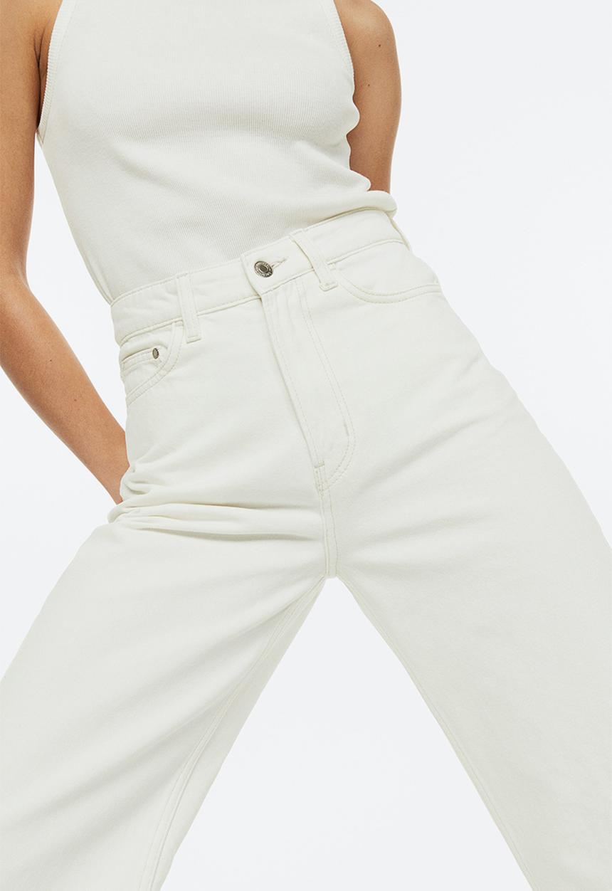 H&M - Wide ultra high jeans - white