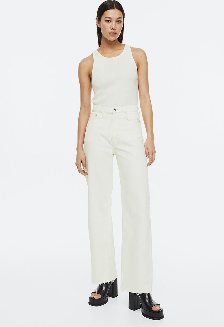 H&M - Wide ultra high jeans - white