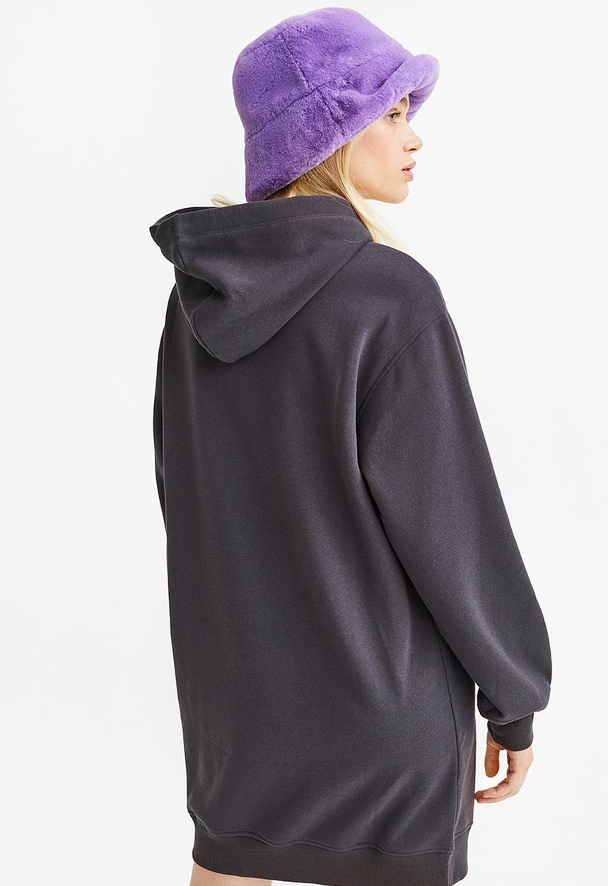 H&M - Hooded sweatshirt dress - black/nirvana