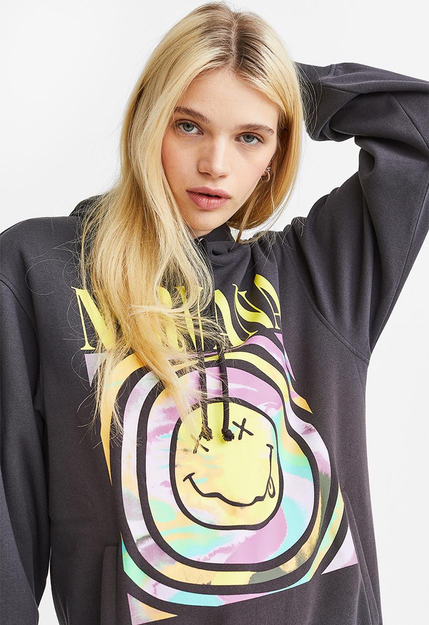 H&M - Hooded sweatshirt dress - black/nirvana