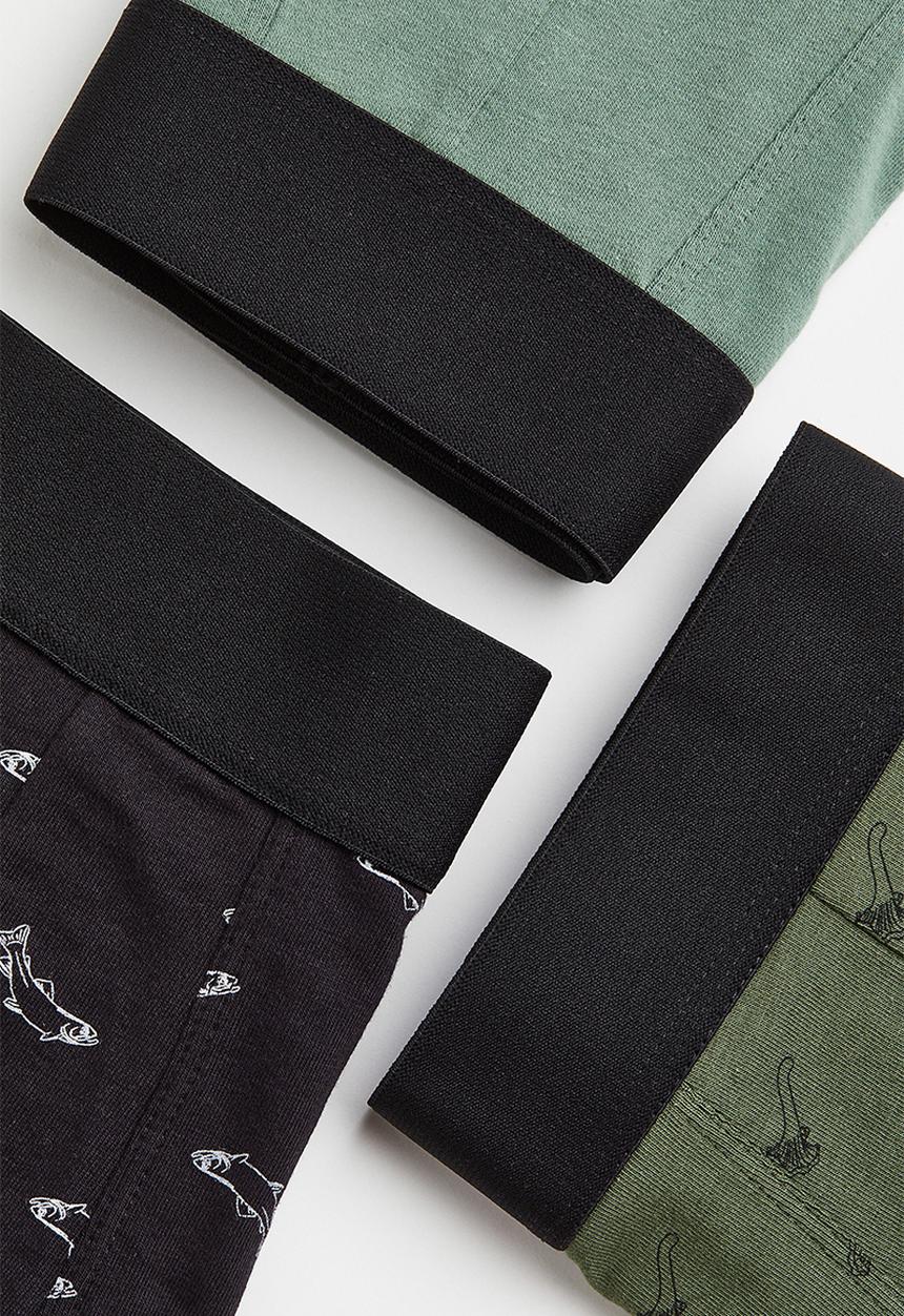 H&M - 3 Pack xtra life™ cotton trunks - khaki green/dinosaurs