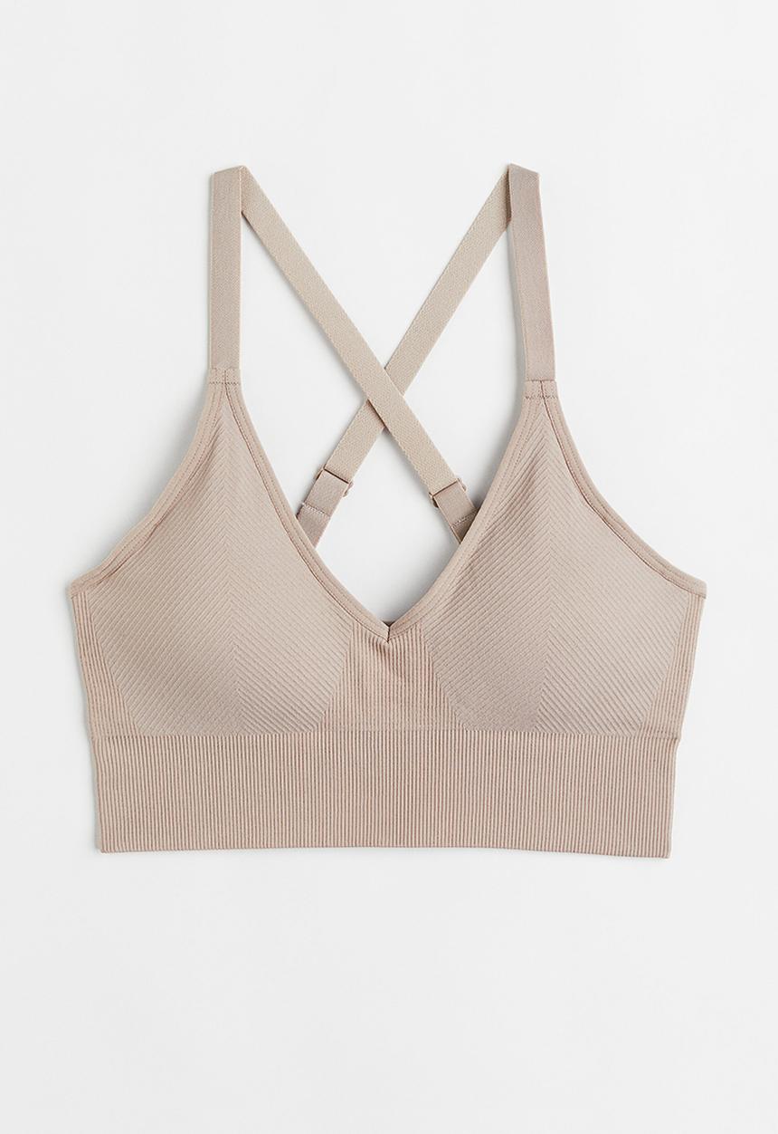 H&M - Drymove™ medium support sports bra - light beige