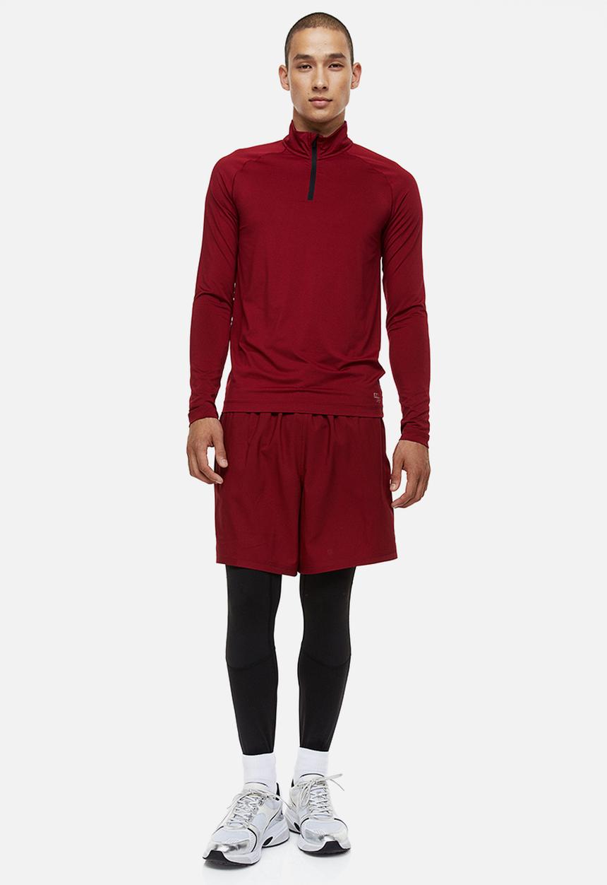 H&M - Long-sleeved sports top - dark red