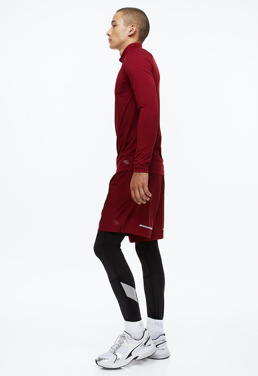 H&M - Long-sleeved sports top - dark red