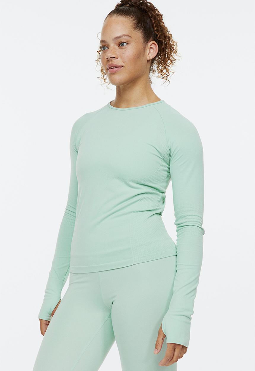 H&M - Drymove™ seamless sports top - mint green