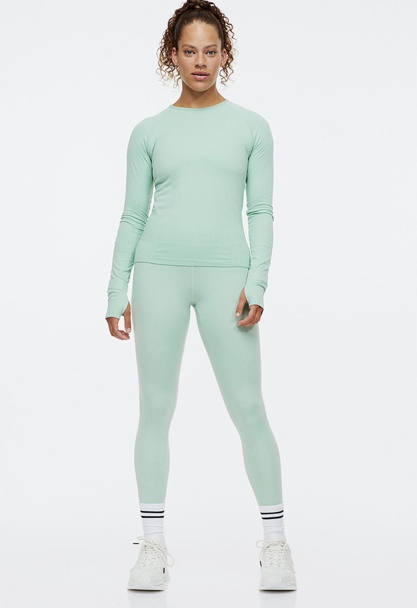 H&M - Drymove™ seamless sports top - mint green