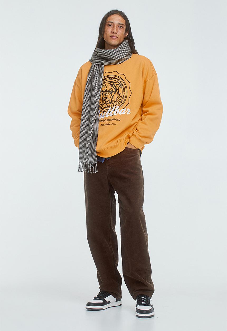 H&M - Oversized fit sweatshirt - mustard yellow/bullbar