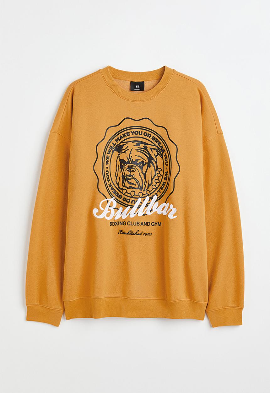 H&M - Oversized fit sweatshirt - mustard yellow/bullbar