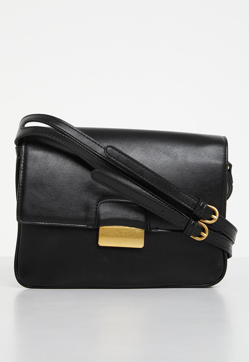 MANGO - Flap cross-body bag - black