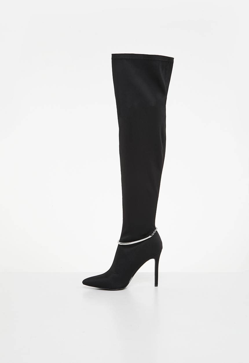 Plum - Viera stiletto boot - black