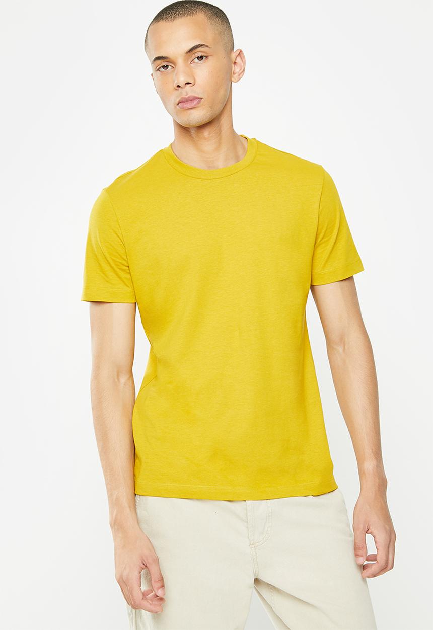 MANGO - Cherlo sustainable cotton basic T-shirt - yellow