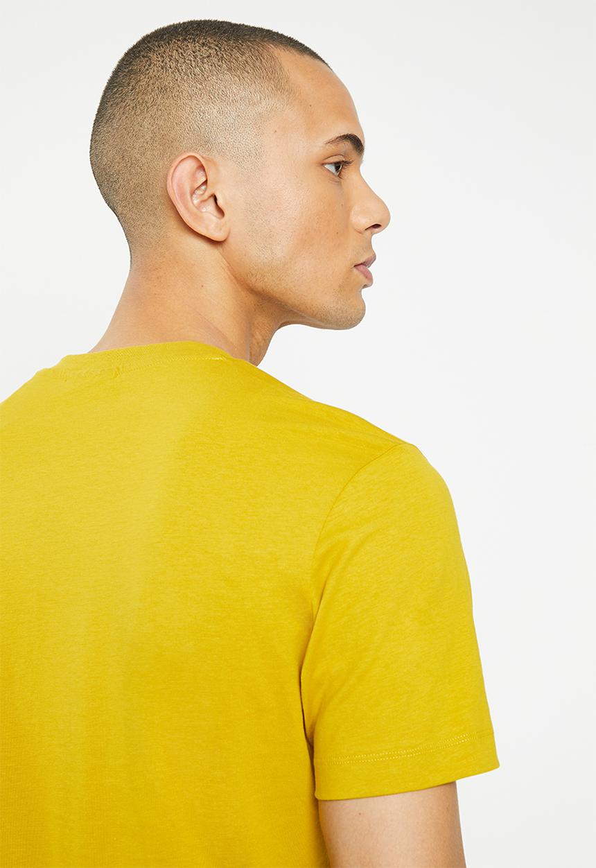 MANGO - Cherlo sustainable cotton basic T-shirt - yellow