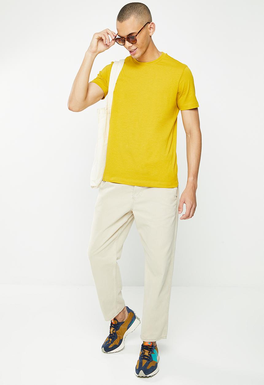 MANGO - Cherlo sustainable cotton basic T-shirt - yellow