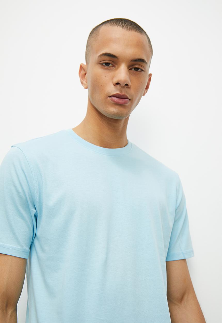 Superbalist - Nate organic crew neck tee - mid blue