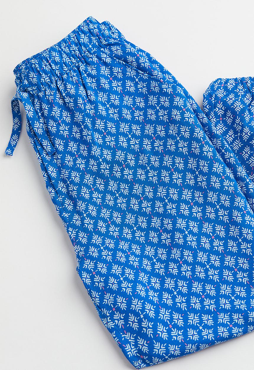H&M - Woven joggers - blue/patterned