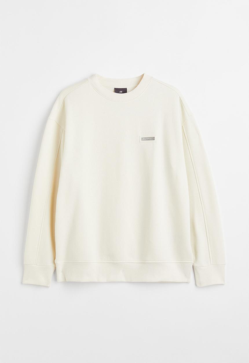 H&M - Relaxed fit appliquéd sweatshirt - cream