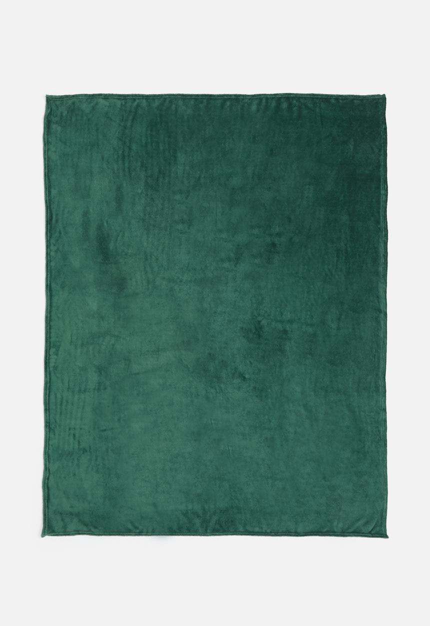 Sixth Floor - Coral fleece throw - hunter green