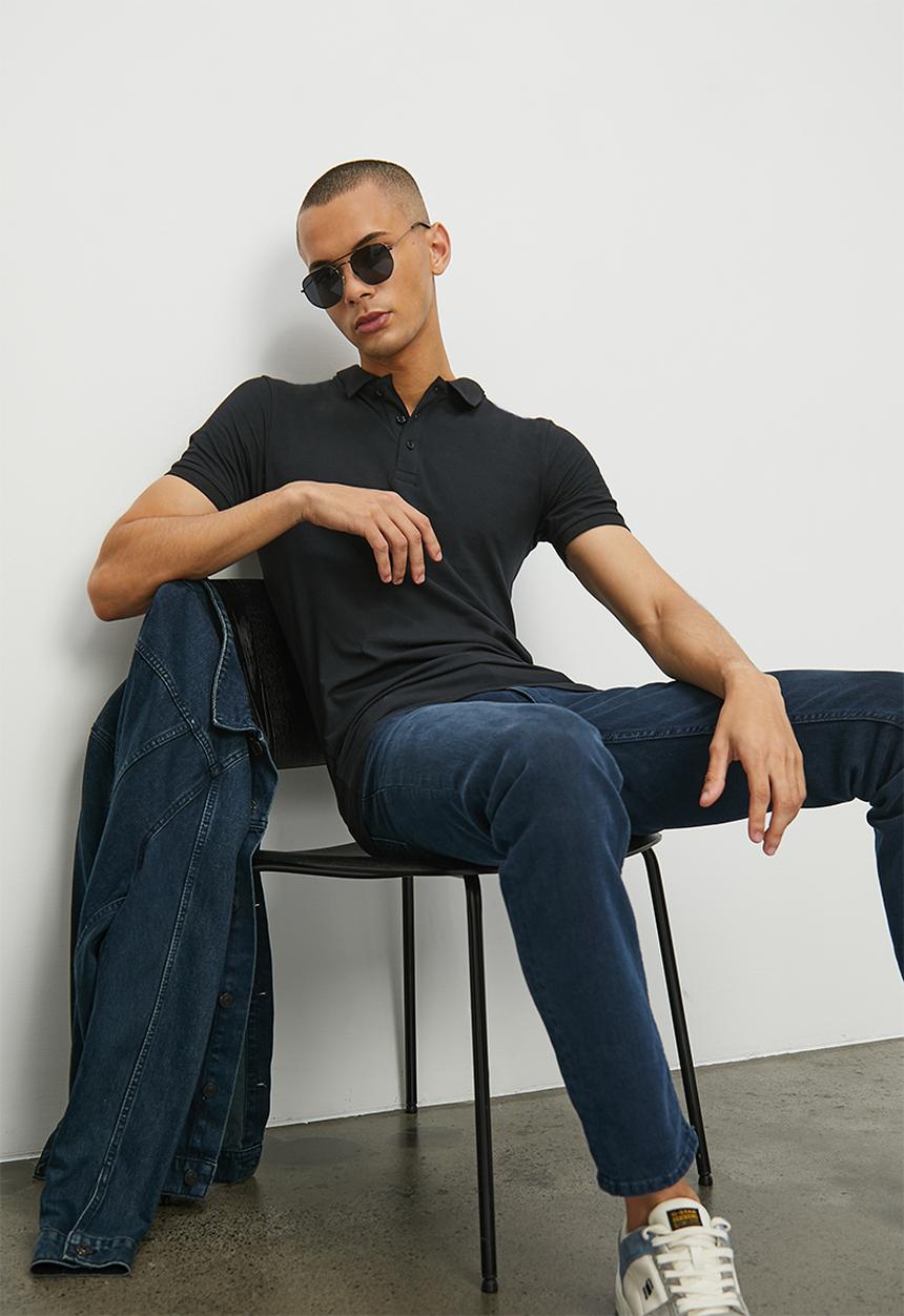 Superbalist - Rico muscle fit golfer - black