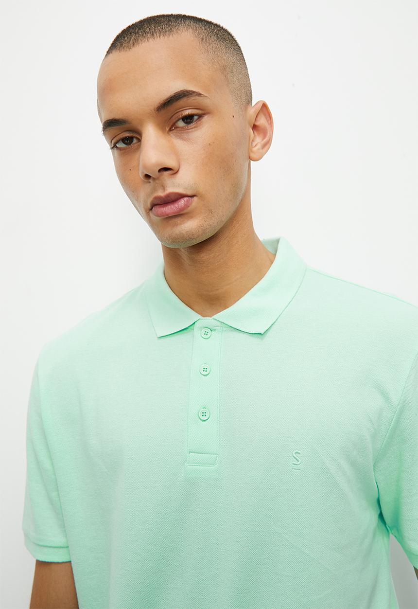 Superbalist - Luka pique short sleeve slim golfer - mint