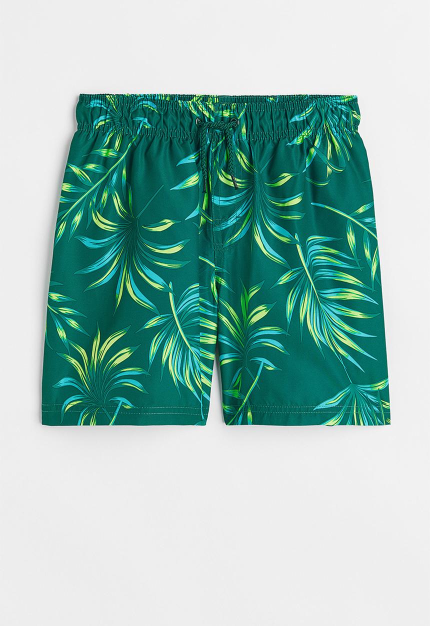 H&M - Patterned swim shorts - dark green/leaves