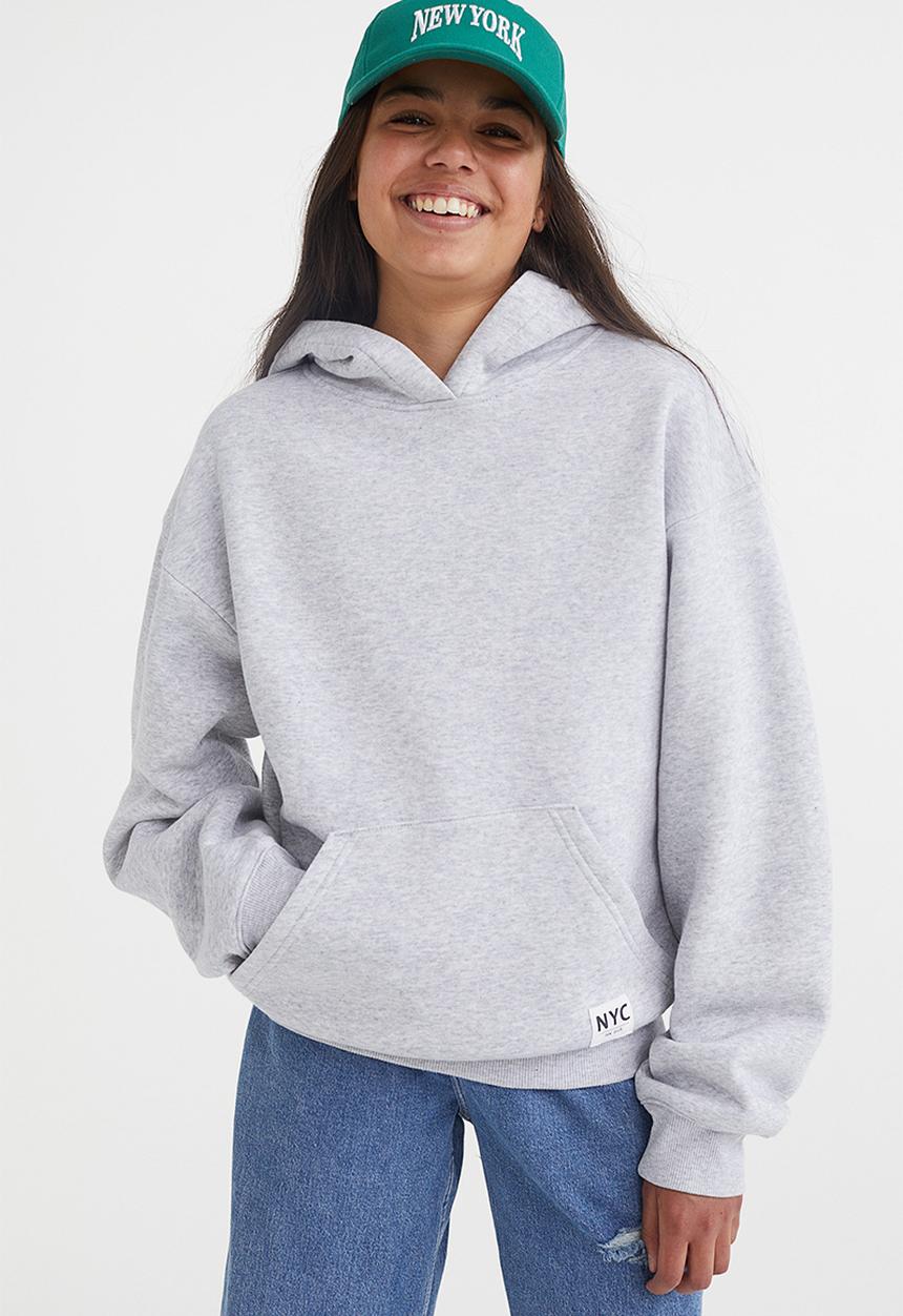 H&M - Oversized hoodie - light grey marl