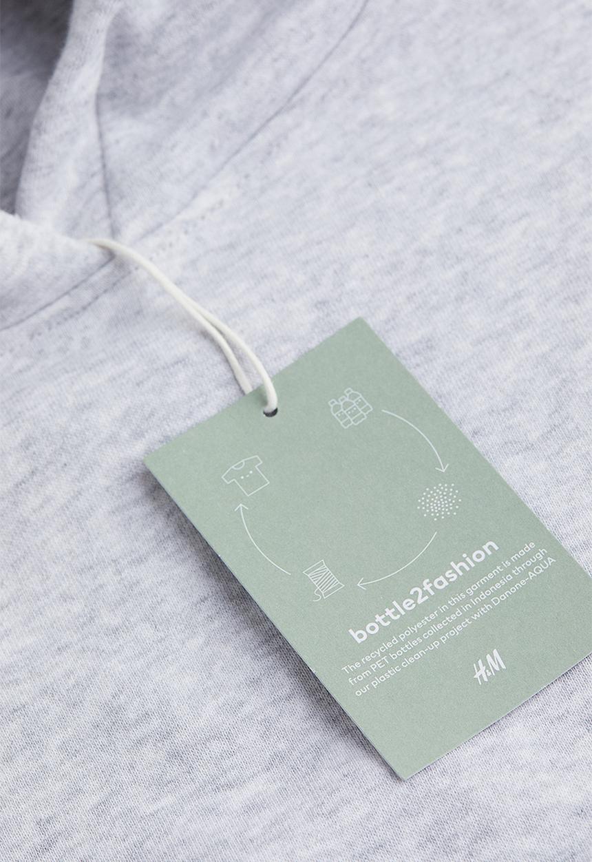 H&M - Oversized hoodie - light grey marl