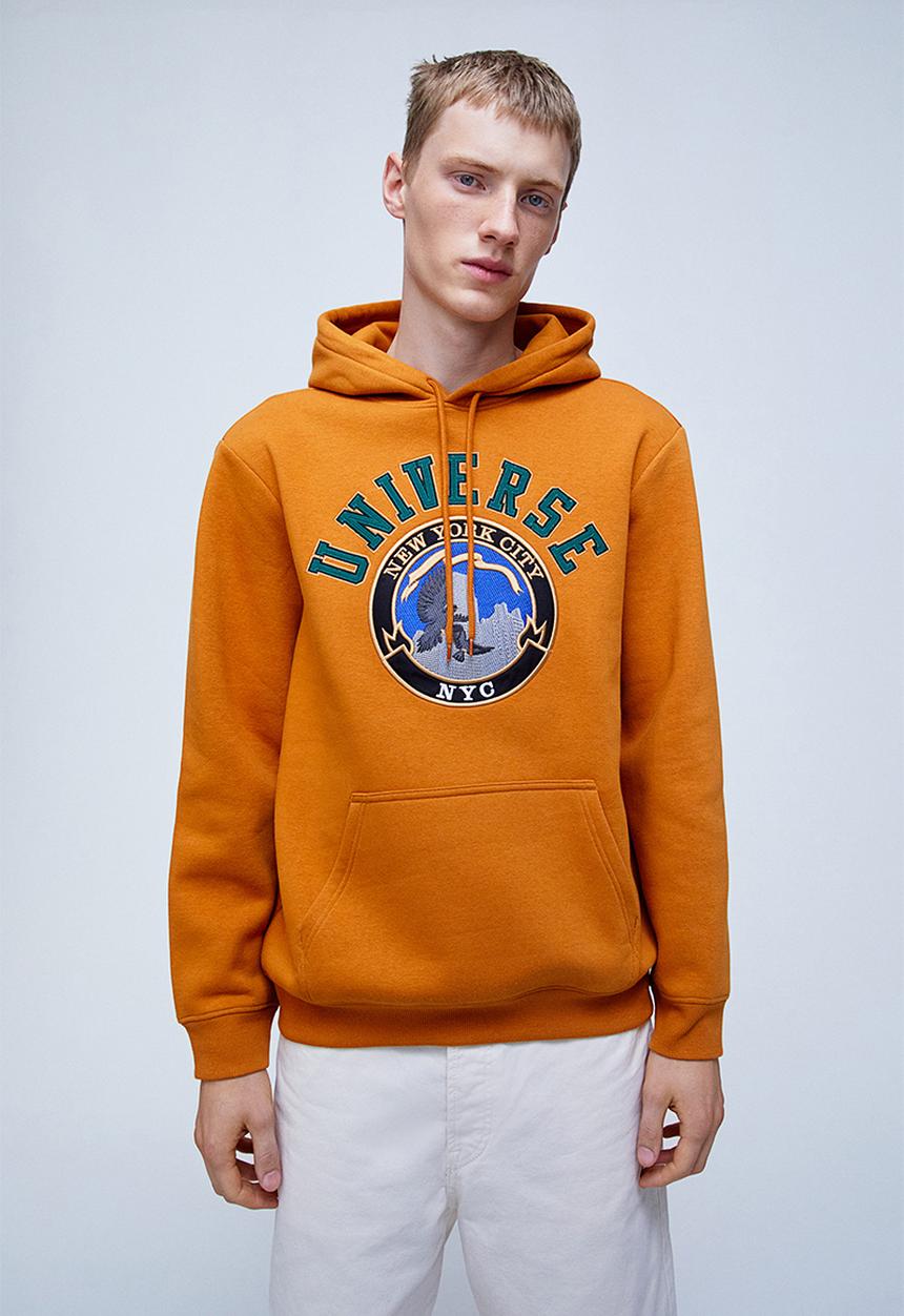 H&M - Regular fit hoodie - orange/universe