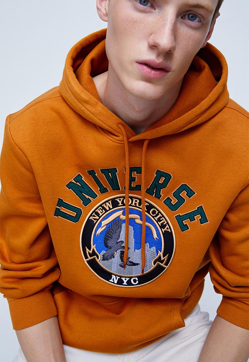 H&M - Regular fit hoodie - orange/universe