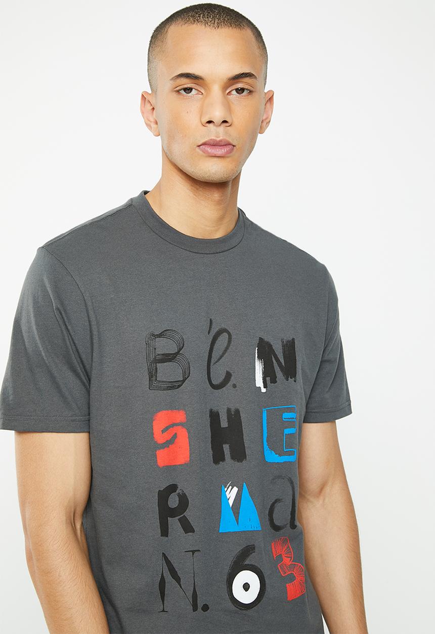 Ben Sherman - Typography art tee-shirt - dark charc