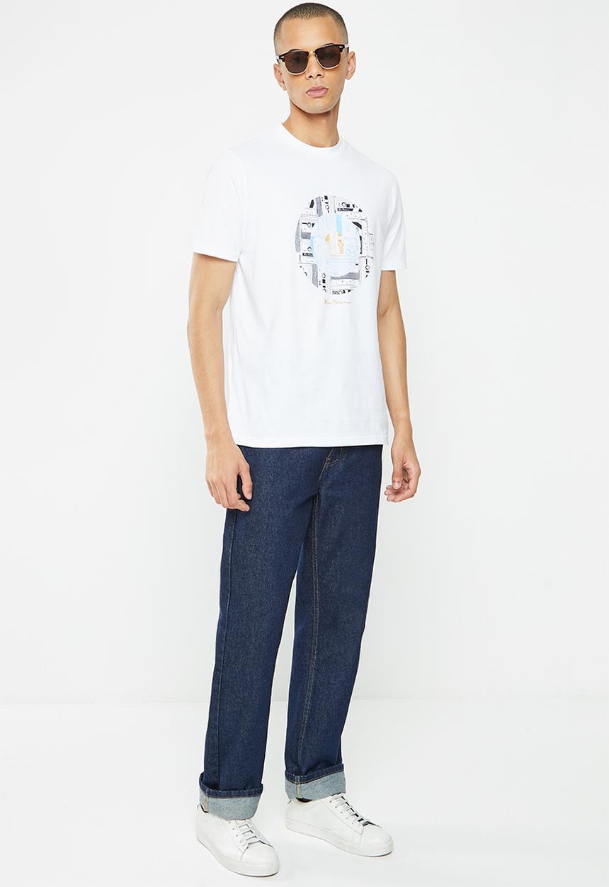 Ben Sherman - Retro tape tee-shirt - white