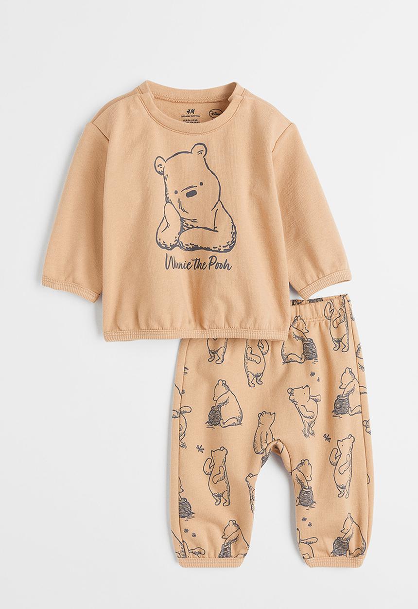 H&M - 2-Piece printed cotton set - beige/winnie the pooh