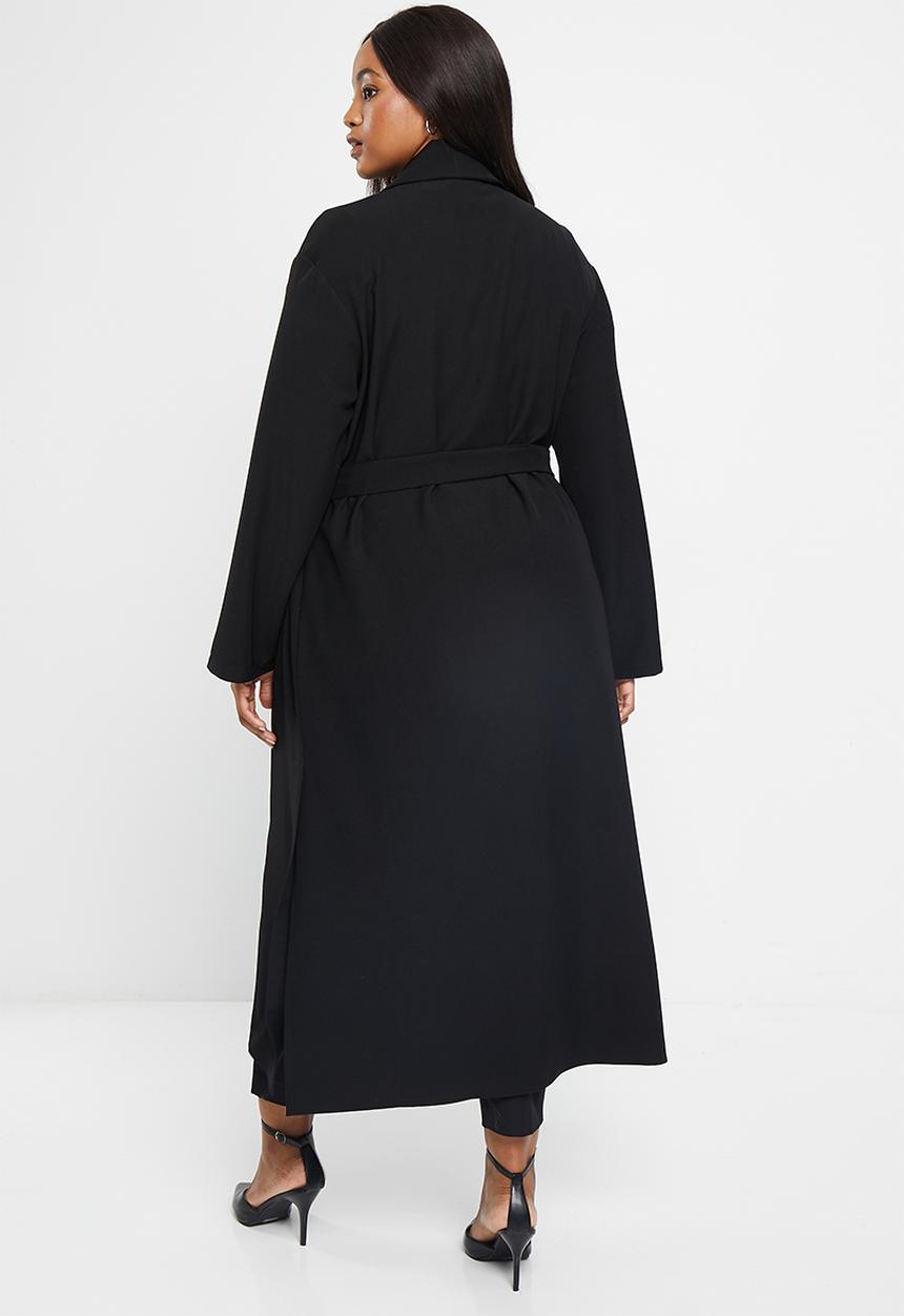 Me&B - Plus Suiting soft trench - black
