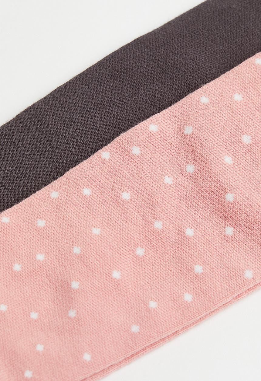 H&M - 2-Pack fine-knit tights - light pink/dark grey
