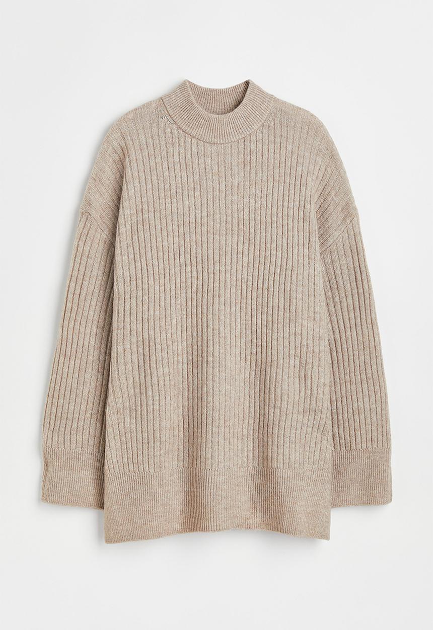 H&M - Rib-knit jumper - beige marl 