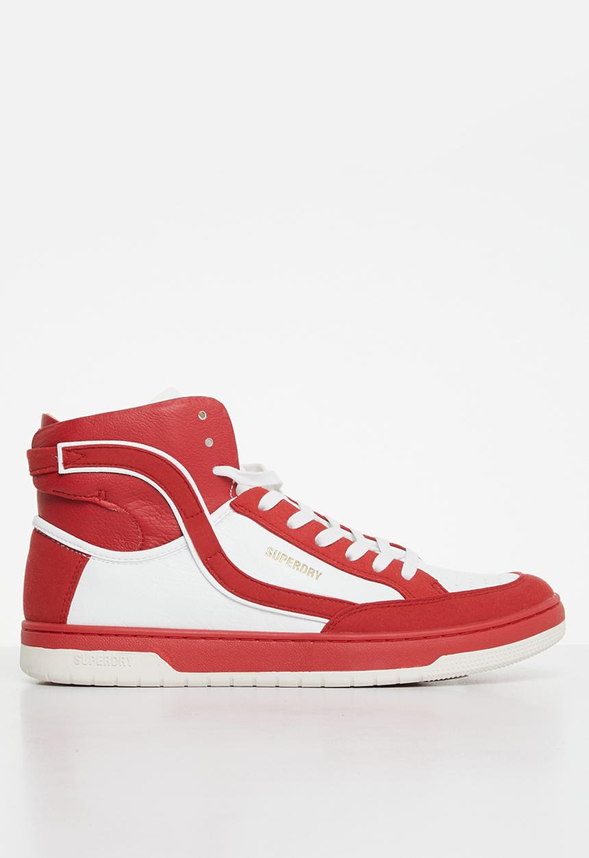 Superdry. - Vintage vegan basket high top - white/red